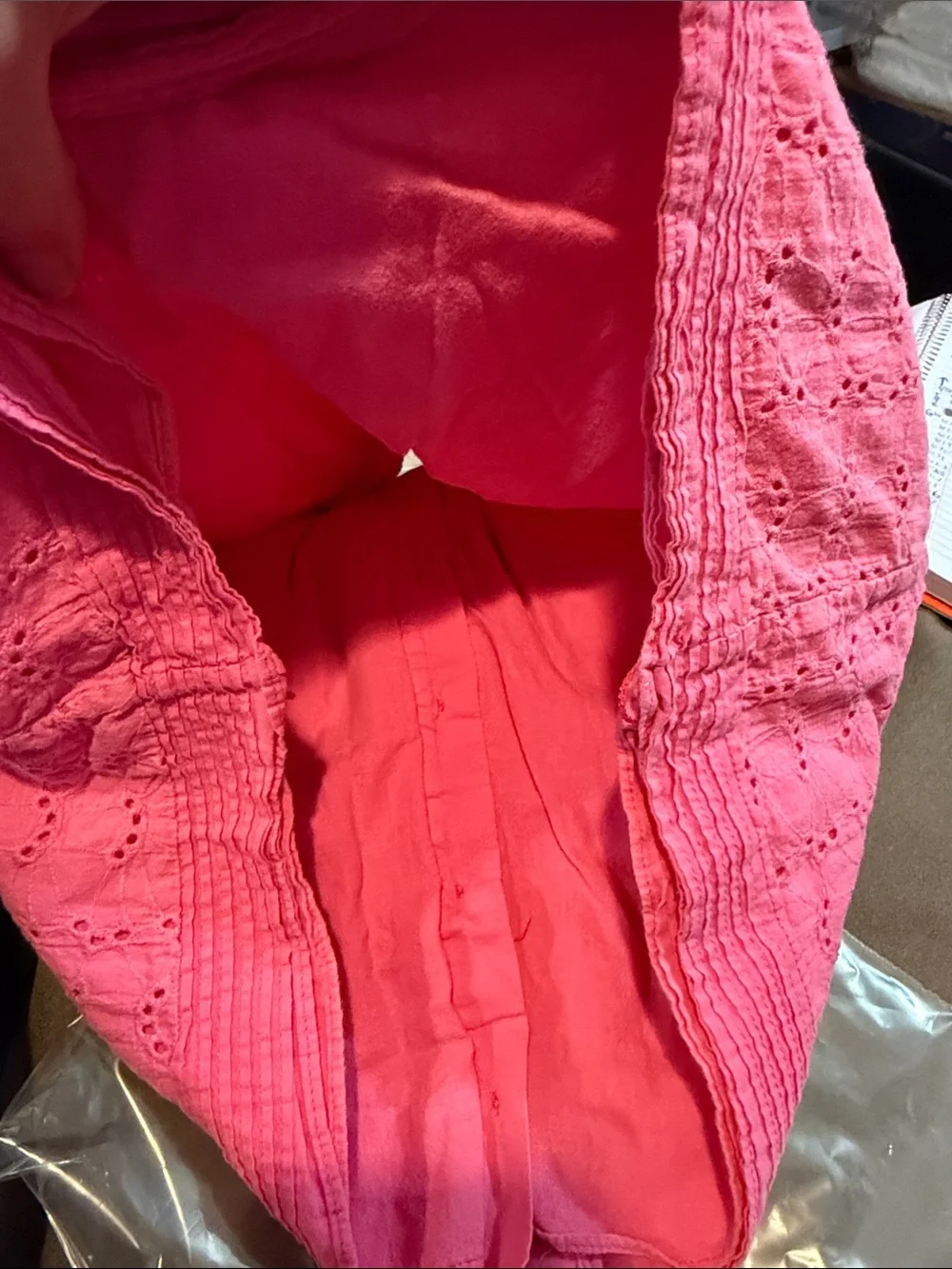 CHAPS Girls 2T Pink Eyelet Cotton Dress Ruffle Strap Embroidered Summer Sundress